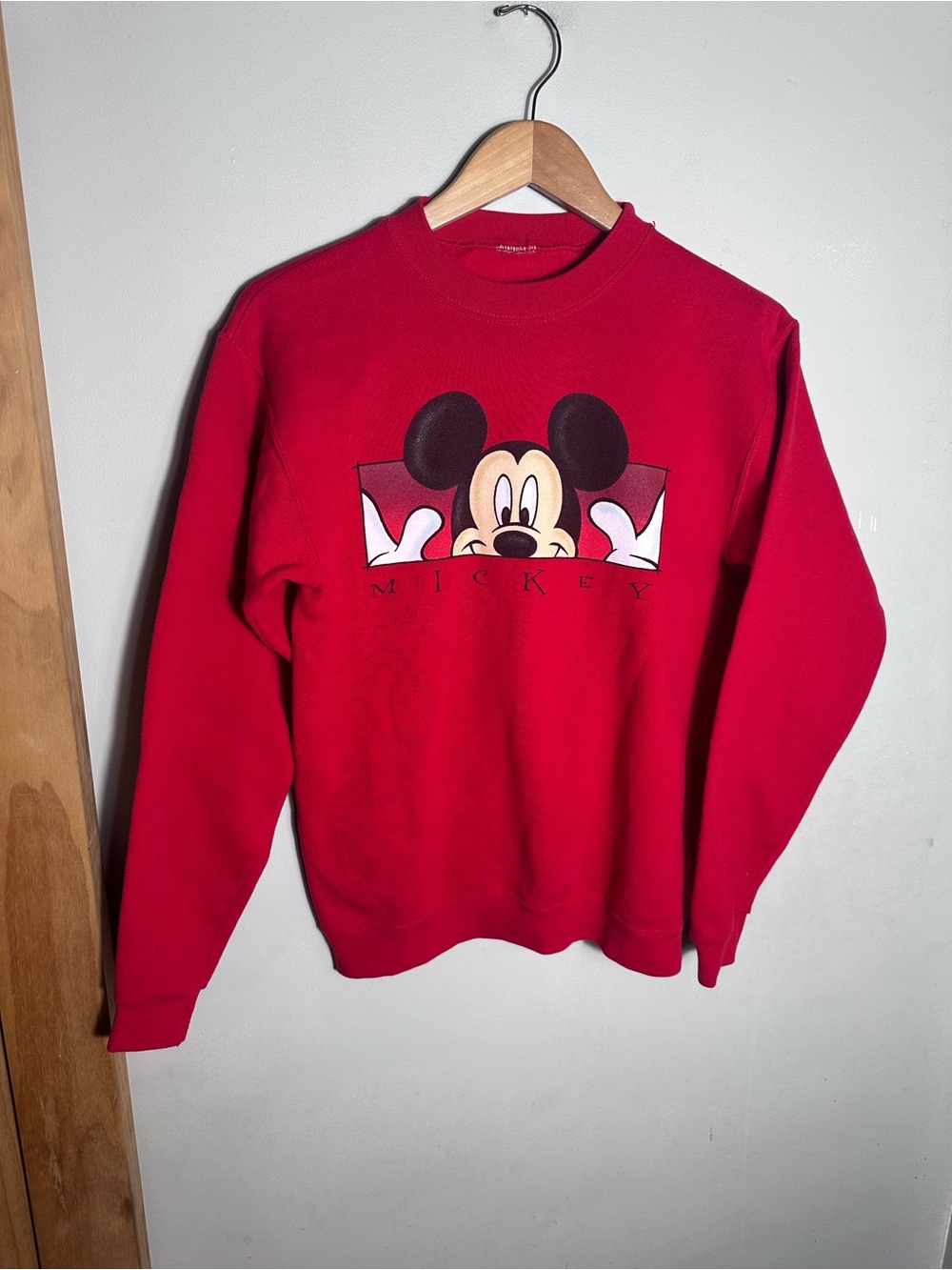 Vintage Mickey Mouse Red Crewneck Sweatshirt - Disney